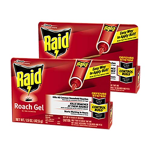 SC Johnson Raid Roach Gel, Defense System to Control Bugs, 1.5 OZ (Pack of 2) SC Johnson Raid Roach Gel, Defense System to Control Bugs, 1.5 OZ (Pack of 2)