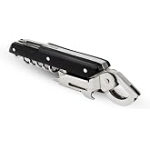 Peugeot Clavelin Corkscrew, 5.5 in, Black | Manual wine bottle opener with foil cutter, stainless steel and ABS, sommelier style, 14 cm. Compact and pocket-sized