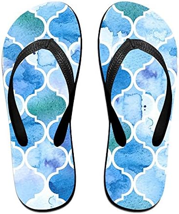 Watercolour Moroccan Men's And Women's Sandals Flip Flops,Indoor &amp; Outdoor Sandals,Comfortable Non-Slip Summer Beach Slipper