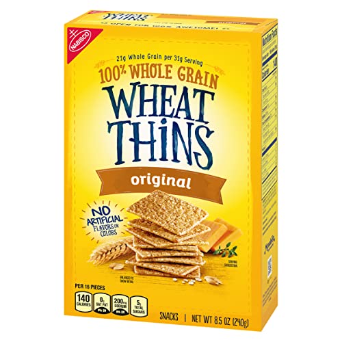 WHEAT THINS ORIGINAL SNACKS, WHOLE GRAIN WHEAT CRACKERS, SNACK CRACKERS, 8.5 OZ