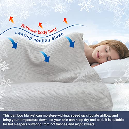 DANGTOP 100 Bamboo Cooling Blankets, Cooling Lightweight Blankets for