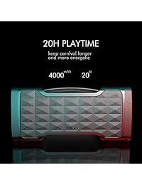 Altavoces Bluetooth portátiles, IPX5 altavoces impermeables con sonido estéreo de 24 W, Bluetooth 4.2 y micrófono integrado, altavoces al aire libre de 20 horas, diseño duradero apto para viajes, fiestas, camping, color negro