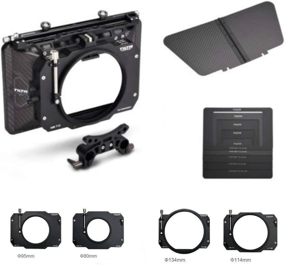 Tilta MB-T12 4x5.65 Carbon Fiber Matte Box (Clamp on) Lightweight for 15mm Rod