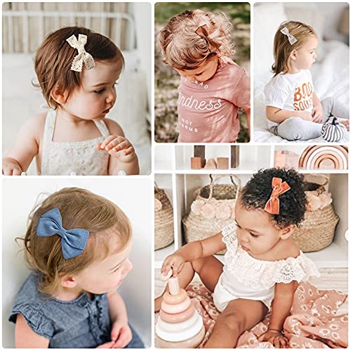 15 Pack Baby Girls Hair Clips Bows Fully Lined Non Slip Barrettes