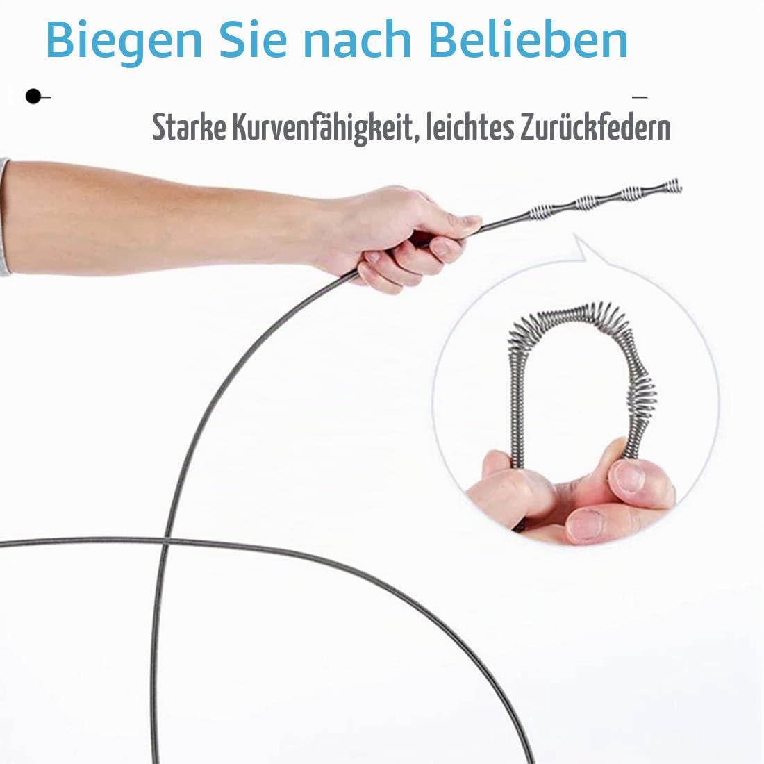 Rohrreinigungsspirale 10M Spirale Abfluss Rohrreinigung Mit Handschuhe Rohrreinigungsgerät, Rohrspirale, Abflussreiniger Spirale für Badezimmer, Küchenspüle, Pipeline 3