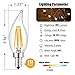 SUNMEG CA10 4W LED Candelabra Bulb, LED Filament Bulb Dimmable, 2700K Warm White, Equivalent to 40W Incandescent Bulbs (6 Pack)