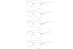 NORPERWIS 5 Pairs Reading Glasses - Standard Fit Spring Hinge Readers Glasses for Men and Women (5 Pack Transparent, 1.50)