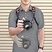 USA Gear DSLR Camera Strap Chest Harness with Quick Release Buckles, Floral Neoprene Pattern and Accessory Pockets - Compatible with Canon, Nikon, Sony and More Point and Shoot and Mirrorless Cameras