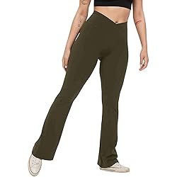 Women's Bootcut Yoga Pants with V Cut Waist, High