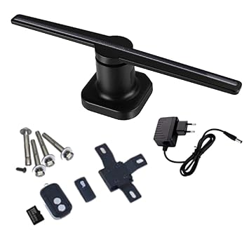 Jutek New Glasses-Free 3D Holographic Hologram Display Projector Stand for Business Ad Display, EU Plug Black