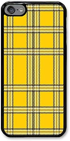 Custom iPod Touch 6 Cases - Yellow Plaid Hard Plastic Phone Cell Case for iPod Touch 6