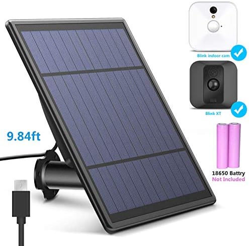 Solar Panel for Blink and Blink XT Home Security Camera (Camera not Included), Weather Resistant, 3 m/ 10 ft Power Cable, Battery and Solar Charger