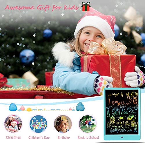 Pilipada LCD Writing Tablet Colorful Drawing Tablet, 10 Inches Light Drawing Board Doodle Pad, Early Educational Writing Board for Kids - Thumbnail 6