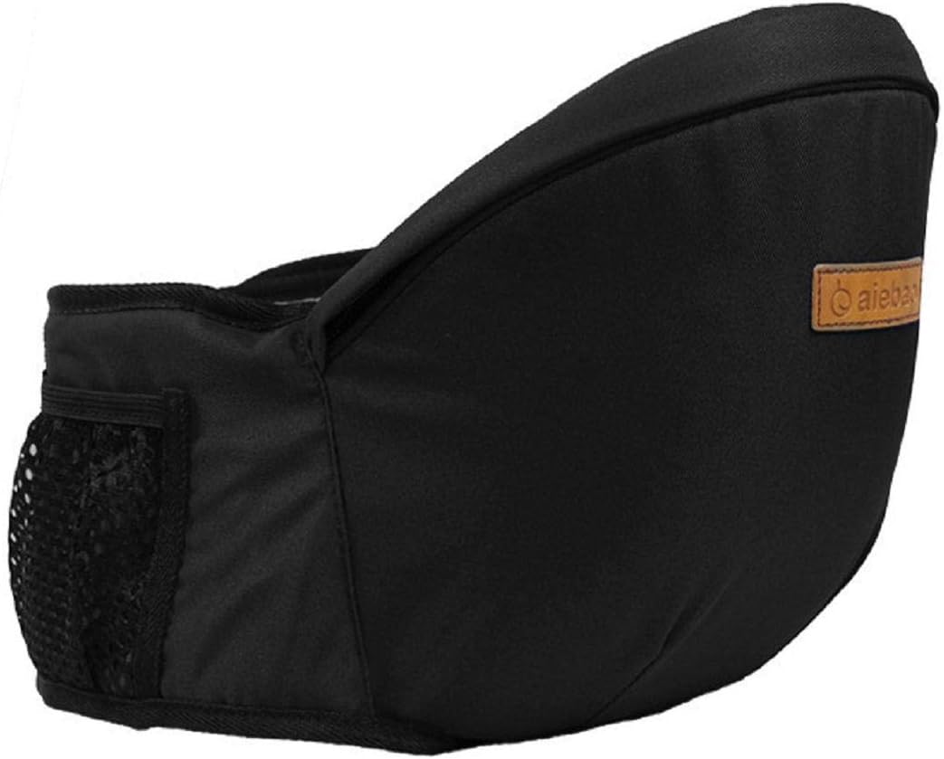 Boddenly Baby Hip Seat Carrier Baby Carrier Waist Stool for Infant Toddler with Adjustable Strap Buckle Pocket Soft Inner Huge Storage, Convenient Baby Front Carrier (Black)
