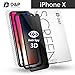 D&P [Privacy Shield] [3D Curve Fit] Anti-Spy 9H Tempered Glass Screen Protector + Back [Full] Film for Apple iPhone X, Front and Back items