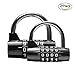 GOCHANGE 2 Pack Combination Locks / Luggage Travel Combination Lock / Digital Security Resettable Padlock for Suitcase, Gym, Sports, School & Employee Locker, Outdoor, Fence