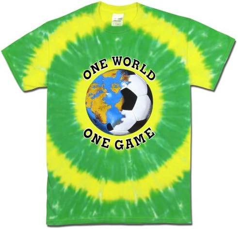 Short Sleeve Brazil Soccer One World Tie Dye T-Shirt Jersey-youth-large
