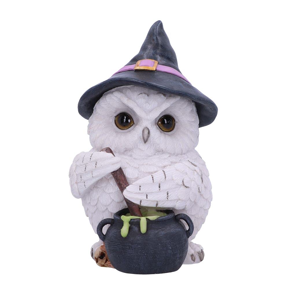 Nemesis Now Owl Potion Witch Cauldron Figurine White 17.5cm