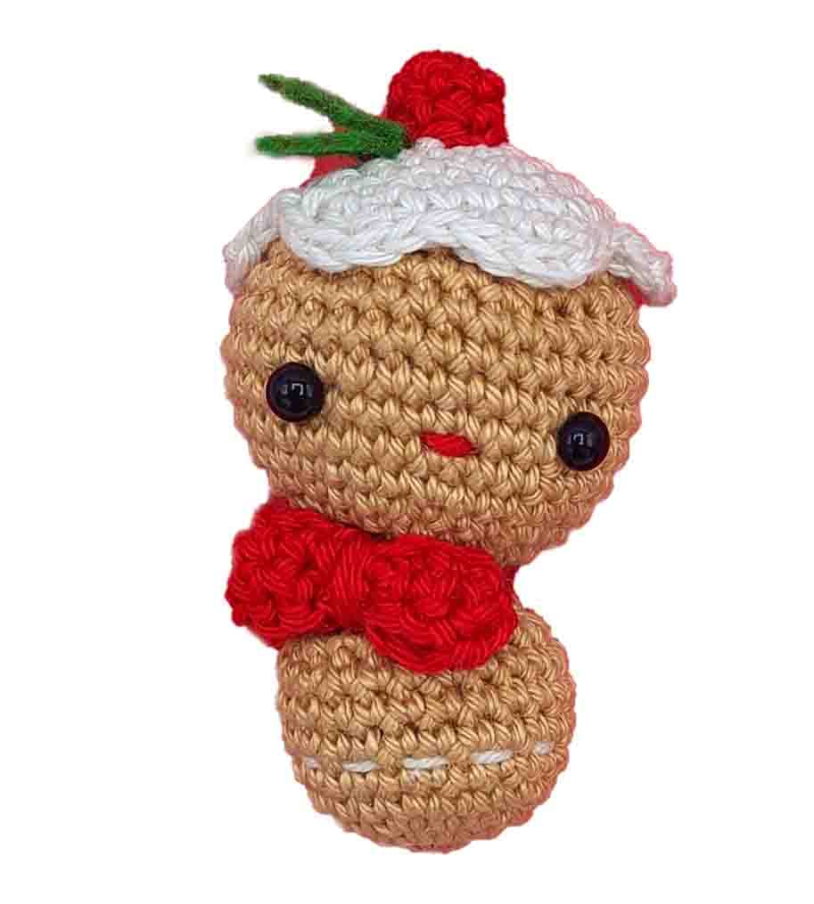 Crochet Package Crochet Set for DIY with Instructions and Material Christmas Decoration Mini Gingerbread Man Approx. 9 cm