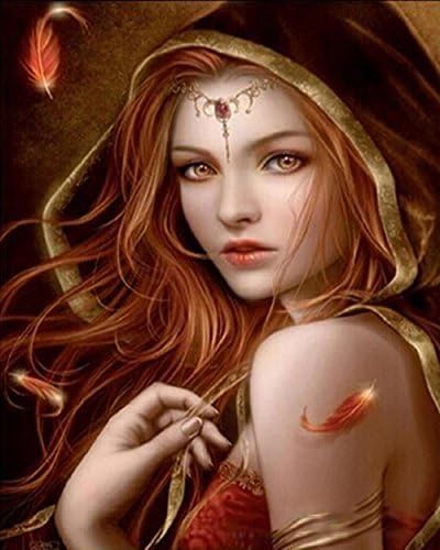 Beauty Girl Diamond Painting 5D DIY Full Drill Resin Embroidery Long Hair Girl Picture By Number Kits Cross-Stitch Diamond Mosaic Sticker Wall Canvas Room Decoration , circular diamond , 40*50 cm