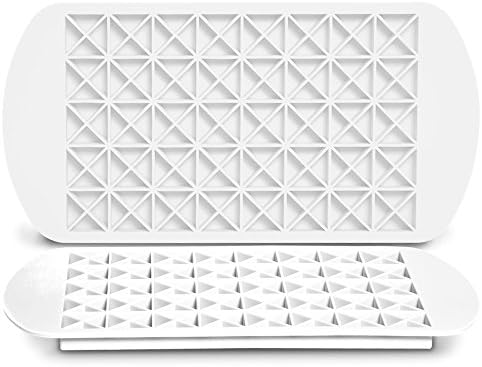 2 Packs 160 Mini Cubes Silicone Ice Cube Tray- Flexible Triangle Silicone Ice Cube Molds for Chocolate,Candy,Soap,Candle,Jello (white-tri)