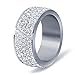 Tuji Jewelry VQYSKO Gorgeous Stainless Steel Eternity Engagement Ring White Round Cubic Zirconia Wedding Band,3/4/5/8/12mm