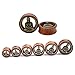 8mm-22mm Brass Buddha Dangle Wood Ear Gauges Piercing Flesh Tunnels Plugs Statement Earrings
