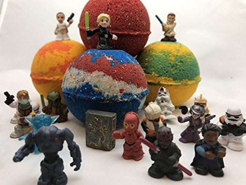 Sale! 10 5.0 oz Star Wars Lush Like Inspired Bath Bomb Set with Star Wars Mini Toy Figure. Vegan All Natural, Homemade with Texas Size Love