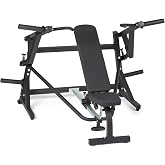 Titan Fitness Plate-Loaded Chest Press Machine with Adjustable FID Bench, 1000 LB Capacity, Converging Lever Arms for Bench Press, Chest &amp; Back Home Gym Equipment