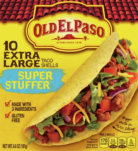 OLD EL PASO EXTRA LARGE SUPER STUFFER TACO SHELLS, MEAL PREP, 10 CT, 6.6 OZ