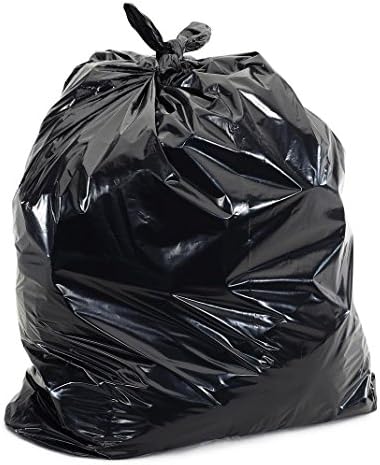Salusware Heavy Duty Can Liner, 55-60 Gallon, 39" x 56", 1.5 Mil, Black, 50 Count