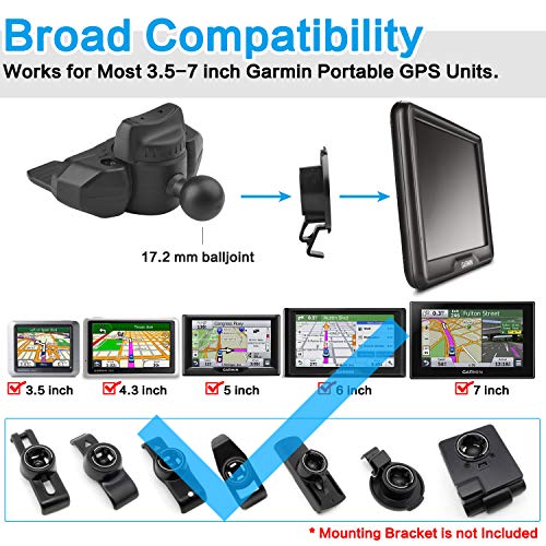 Mini GPS CD Player Car Mount with Rotatable and Tiltable Ball Joint for 3.5-7 inch Garmin Nuvi Dezl Drive Drivesmart Zumo Driveassist DriveLuxe StreetPilot RV Portable Navigator by 1Zero - Thumbnail 3