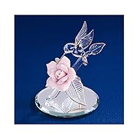 Hummingbird & Porcelain Rose Glass Figurine