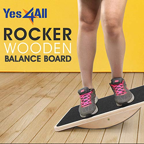 Yes4All Professional Rocker Wooden Balance Board 17.5” Rocker Board