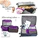 bago 7 Pcs Packing Cubes for Suitcases - 4 Travel Cubes with 3 ZipLock Bags - Luggage Organizer Bags to Get Maximum Storage, Save Time & Effort to Pack - Happy Traveling (Purple)