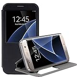 Samsung Galaxy S7 Flip Case, Gulito [View Window] PU Leather Case Cover for Samsung Galaxy S7 (black)
