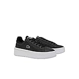 Lacoste Womens Carnaby Platform Sneaker, BLK/WHT, 10