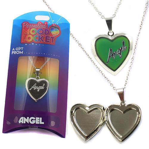Stands Out Personalised Mood Locket Necklace - Angel