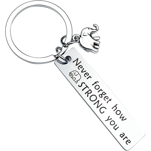 Shiyou-Elephant Keychain Don't Forget How Strong You Are Strength Jewelry Uplifting Gift For Friend Family Animal Lovers