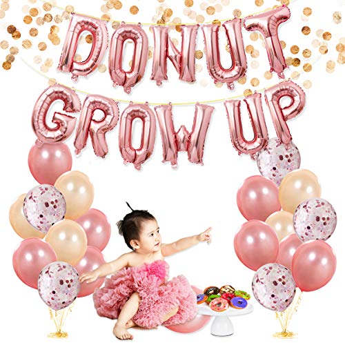 Donut Party Supplies Donut Grow Up Balloons Banner Rose Gold 20
