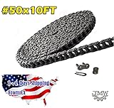 50 Roller Chain 10 Feet with 1 Connecting Link