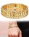 Suyi Men's 18K Gold Plated Link Bracelet Classic Carving Wrist Chain Link Bangle