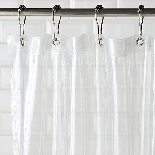 Riyidecor Clear Extra Wide Shower Curtain Set 180x70 Inch All Wrap