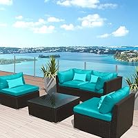Sale Modenzi 5g U Outdoor Sectional Patio Furniture Espresso Brown Wicker Sofa Set Turquoise Resistant Patio Furniture Cover