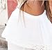 Relipop Women's Short Sleeve Shirt Strapless Blouses Off Shoulder Tops (Medium, White)