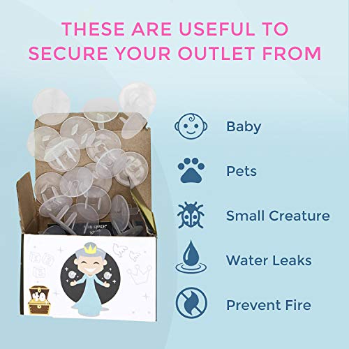 Clear Electric Outlet Covers Baby Proofing 40Pack Bonus Door Pinch Guard Large Outlet Plugs
