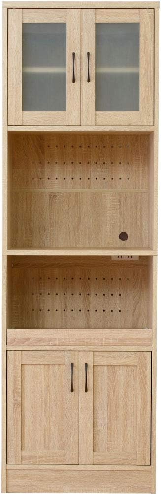 Amazon ワイエムワールド 食器棚 キッチン収納 レンジ台 オーク 幅60 Olv 1860re 食器棚 オンライン通販