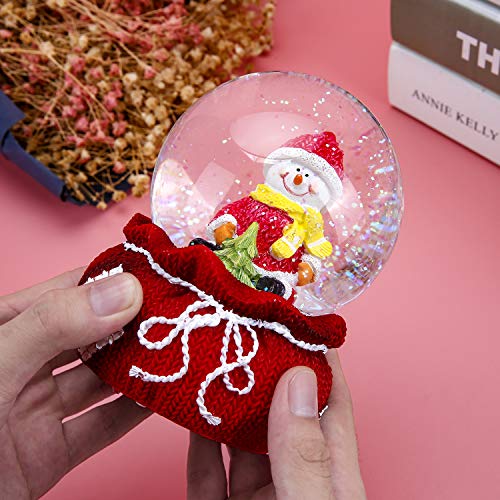 image for WOBAOS Snow Globes Musical with Colorful Flashing Lights and Dancing S