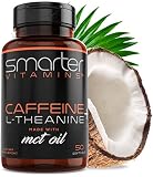 200mg Caffeine Pills - MCT Oil from 100% Coconuts + 100mg L-Theanine, Advanced Energy, Clean Focus and Perfect Clarity + All Natural Smooth Extended Release