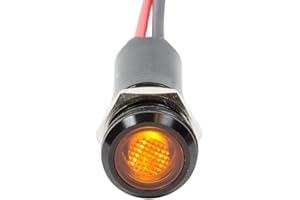 Alpinetech PLB12M 12mm 1/2" 12V DC LED Metal Signal Indicator Pilot Dash Light (Yellow)